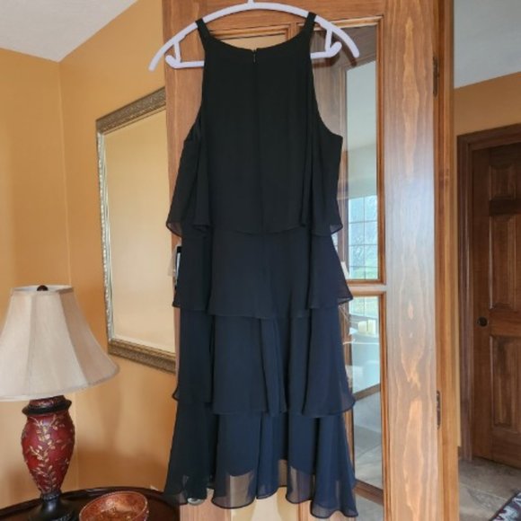 SL Fashions New York Black Evening Dress - Women's Size 14 NWT - Picture 2 of 3